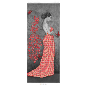 Дівчина в червоному з метеликами ([ПМ 4048])